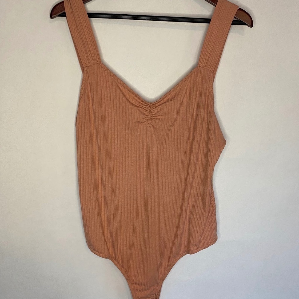 NWT Society + Stitch Blush Pink Tank Sleeveless Fitted Bodysuit Ribbed, Size XXL